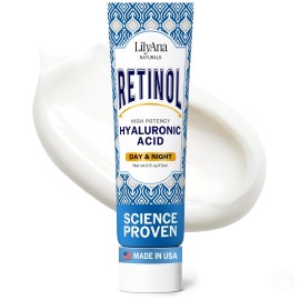 LilyAna Naturals Anti Aging Retinol Face Cream for Women - Wrinkle & Neck Cream for Firming, Retinol Moisturizer for Face with Hyaluronic Acid, Hydrating Night Cream for Fine Lines, Collagen Boost