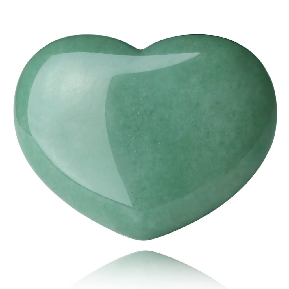 1.8 Large Heart Stone Green Aventurine Healing Crystals Stones Pocket Meditation Palm Worry Gemstone Home Bedroom Office 2023 Minimalism Room Decor Mother\'s Day Gift