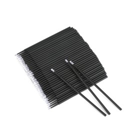 G2PLUS 500PCS Cotton Swabs, Black Disposable Micro Applicators Brush for Makeup and Personal Care, Micro Swabs for Eyelash Extensions, Nails, Eyeliner (Head Diameter: 2.5mm/0.098\'\')
