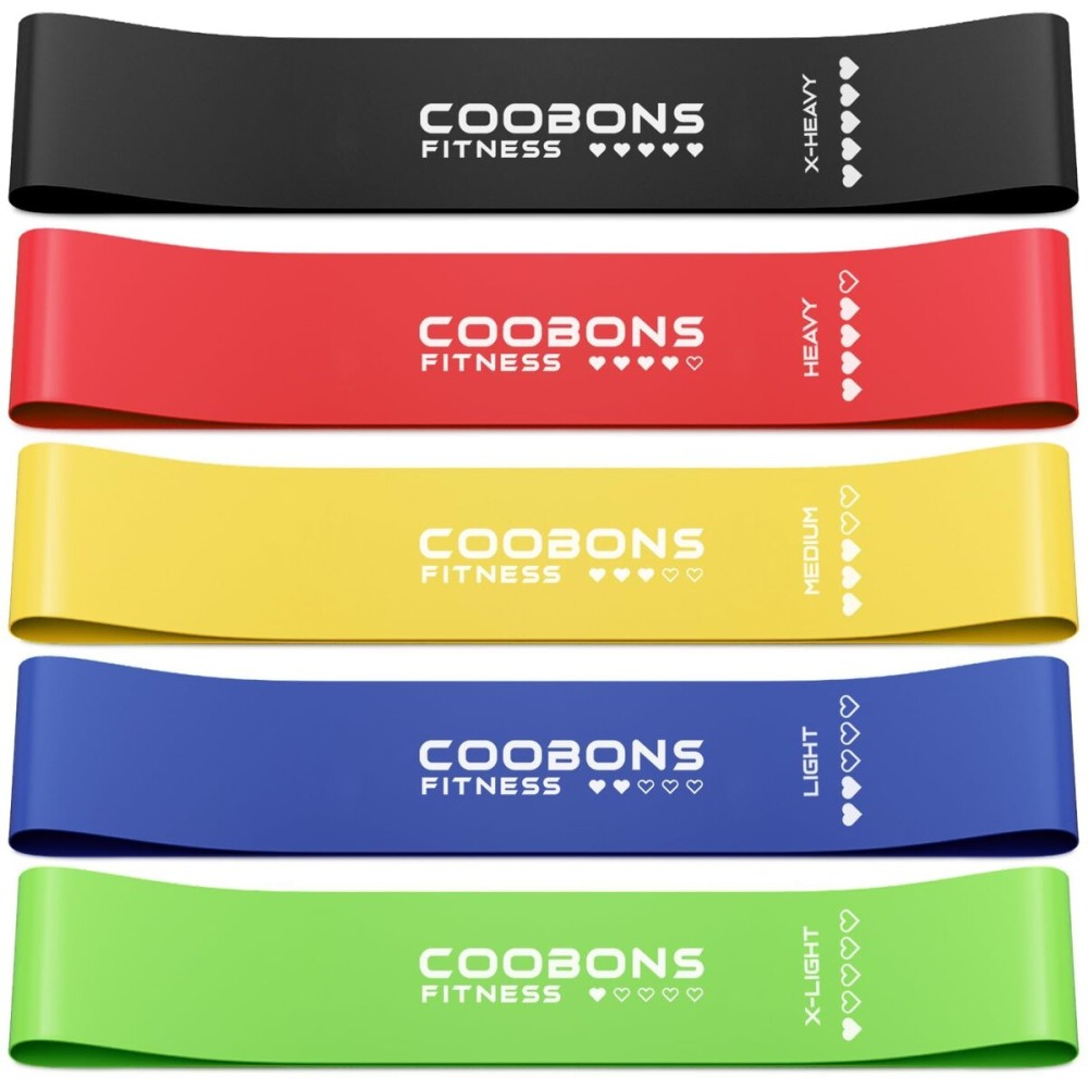 Resistance Bands for Working Out, Exercise Bands Resistance Bands Set with 5 Resistance Levels, Latex Loop Bands for Women Men, Workout Bands for Legs, Glutes, Strength Training, Yoga, Home Gym