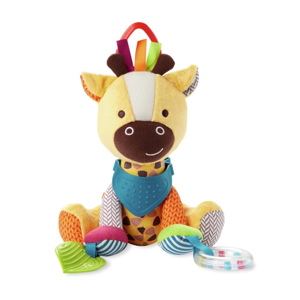 Skip Hop Bandana Buddies Baby Activity and Teething Toy with Multi-Sensory Rattle and Textures, Giraffe