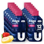 UCAN Edge Energy Gel Shots, Strawberry Banana (12, 2 Ounce Packets) for Running, Training, Workouts, Fitness, Cycling, Crossfit | Sugar-Free, Vegan, & Keto Friendly Energy