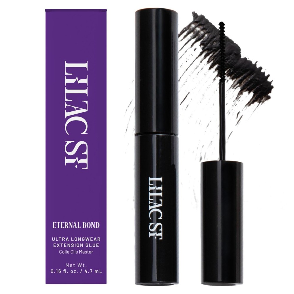Lilac St - Eternal Bond (Black) - Lash Cluster Glue - Mini Mascara Wand Applicator - Strong & Flexible Hold - Waterproof - Sensitive Eyes Safe - Cruelty Free, Vegan, Women Founded - 0.16 fl oz