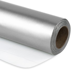 RUSPEPA Silver Metallic Wrapping Paper - Solid Color Matte Metallic Jumbo Gift Wrap Paper Jumbo Rolls Perfect for Wedding, Birthday, Christmas, Baby Shower - 30 Inches x 100 Feet