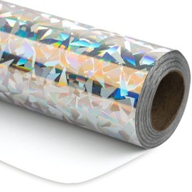 RUSPEPA Silver Geometric Pattern Colorful Metallic Wrapping Paper - Solid Color Paper Perfect for Wedding, Birthday, Christmas, Baby Shower - 30 Inches x 100 Feet