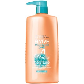 L\'Oreal Paris Elvive Dream Lengths Curls Moisture Seal Conditioner, Paraben-Free with Hyaluronic Acid and Castor Oil. Best for wavy hair to curly hair, 28 fl oz