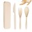 YDYTOP Reusable Travel Utensils Set with Case, Beige Wheat Straw Portable Knife Fork Spoons Tableware, Eco-Friendly BPA Free Cutlery for Kids and Adults as Travel Picnic Camping Utensils