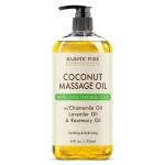 MAJESTIC PURE Coconut Massage Oil for Massage Therapy - Refreshing, and Relaxing - Natural Oils - for All Skin Types - Men and Women - 8 fl oz