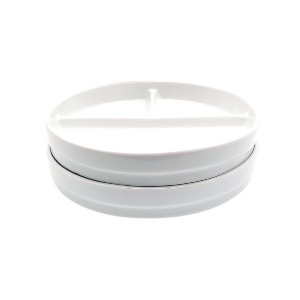 Elk and Friends Kids 6.7 Porcelain White Plates | Divided Plates | Suitable for Kids/Toddlers | Microwave & Dishwasher Safe | Non Slip | Snack Dishes | 2 Pack