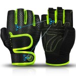 MOREOK Workout Gloves Padded Weight Lifting Gloves for Men/Women Green-XL