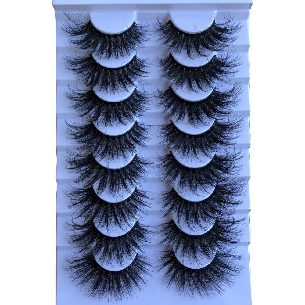 GMAGICTOBO False Eyelashes Wispy False Lashes Dramatic Faux 3D Mink Lashes Thick Volume Long Soft Strip Eye Lashes Pack 8 Pairs