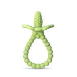 RaZbaby RaZberry Plus Baby Teether - Easy-to-Hold Toy for Front & Back Teething Relief, BerryBumps Texture for Sensory Development, Soothes Sore Gums, BPA-Free, Great Gift for Babies 3M+ - Green