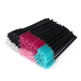 G2PLUS 100PCS Disposable Eyelash Brushes, Adjustable Mascara Wands Makeup Applicator, Lash Spoolies Brushes for Eyelash Extensions and Eyebrows (Multi-colored)