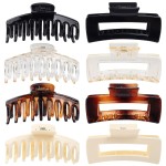 laxizar Claw Clip Hair Clip 8 Pack 4.3 Ihch Rectangular Hair Clips for Women Girls Large Hair Jaw Clips Hair Clamps