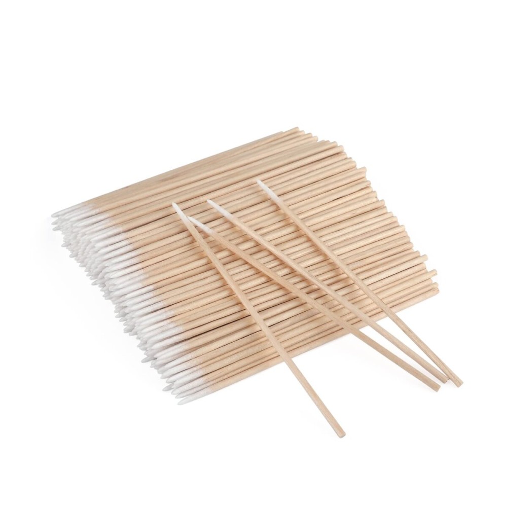 G2PLUS 500PCS Cotton Swabs, Wood Disposable Micro Applicators Brush for Makeup and Personal Care Cosmetic Brush, Micro Swabs for Eyelash Extensions, Nails, Eyeliner (Head Diameter: 1cm)