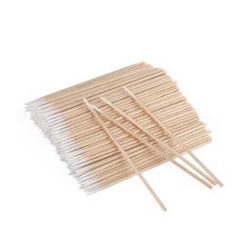 G2PLUS 500PCS Cotton Swabs, Wood Disposable Micro Applicators Brush for Makeup and Personal Care Cosmetic Brush, Micro Swabs for Eyelash Extensions, Nails, Eyeliner (Head Diameter: 1cm)
