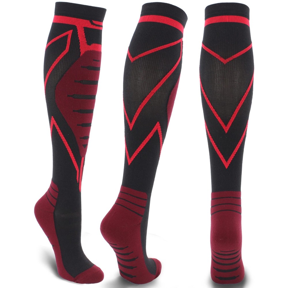 Keskale Compression Socks for Men & Women 20-30 mmHg Knee High (1 Pair) - Best Support for Medical, Athletic, Sports, Travel, Running (Black, XXL)