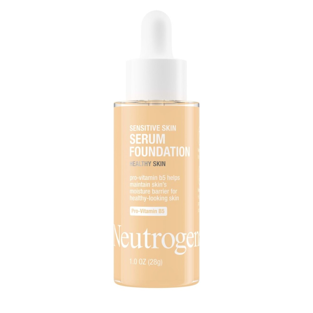 Neutrogena Healthy Skin Sensitive Skin Serum Foundation with Pro-Vitamin B5, Color Correcting & Pore Minimizing Liquid Foundation & Face Serum, Buildable Coverage, Light 03, 1 oz
