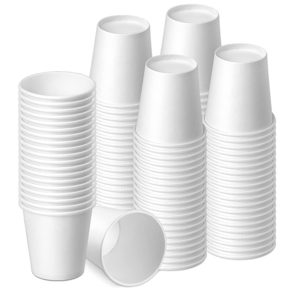 Huaiid 3 oz 100 Pack Disposable Paper Cups, Bathroom Mouthwash Cups, Espresso Disposable Cups for Bathroom, Snack, Espresso, Mouthwash (White)