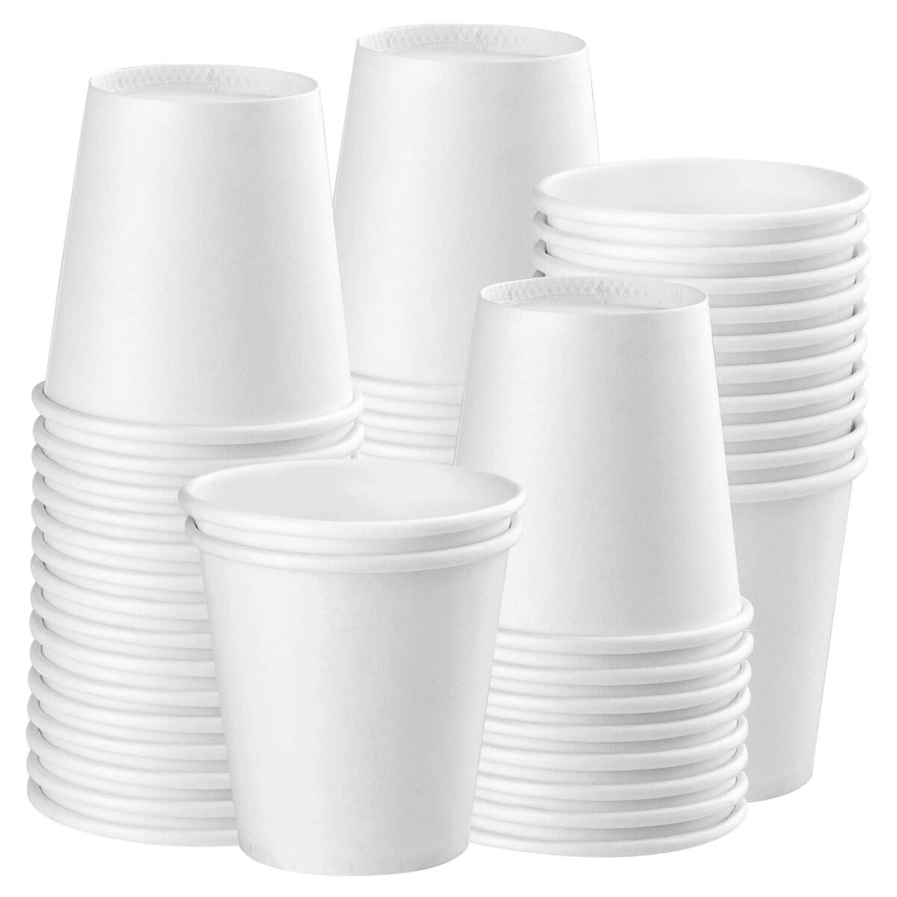 Prgery 50 Pack 3oz White Paper Cups, Bathroom Cups Disposable,Moushwash Cup Small Snack Cup for Water, Juice, Candy Ideal for Party Bathroom and Office