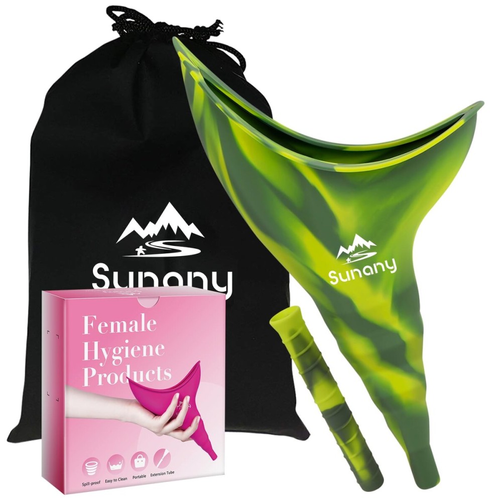 Sunany Female Urination Device,Silicone Pee Funnel for Women,Female Urinal Women Pee Funnel Allows Women to Pee Standing Up, Reusable Womens Urinal is Ideal for Camping,Outdoor ActivitiesColor