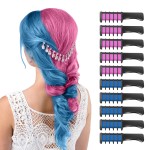 MSDADA Hair Chalk for Girls-New Hair Chalk Comb Temporary Bright Washable Hair Color Dye for Kids-Toys for 6 7 8 9 10 Year Old Girl Birthday Gifts for Christmas,Halloween,Cosplay-5 Pcs Pink+5 Pcs Blue