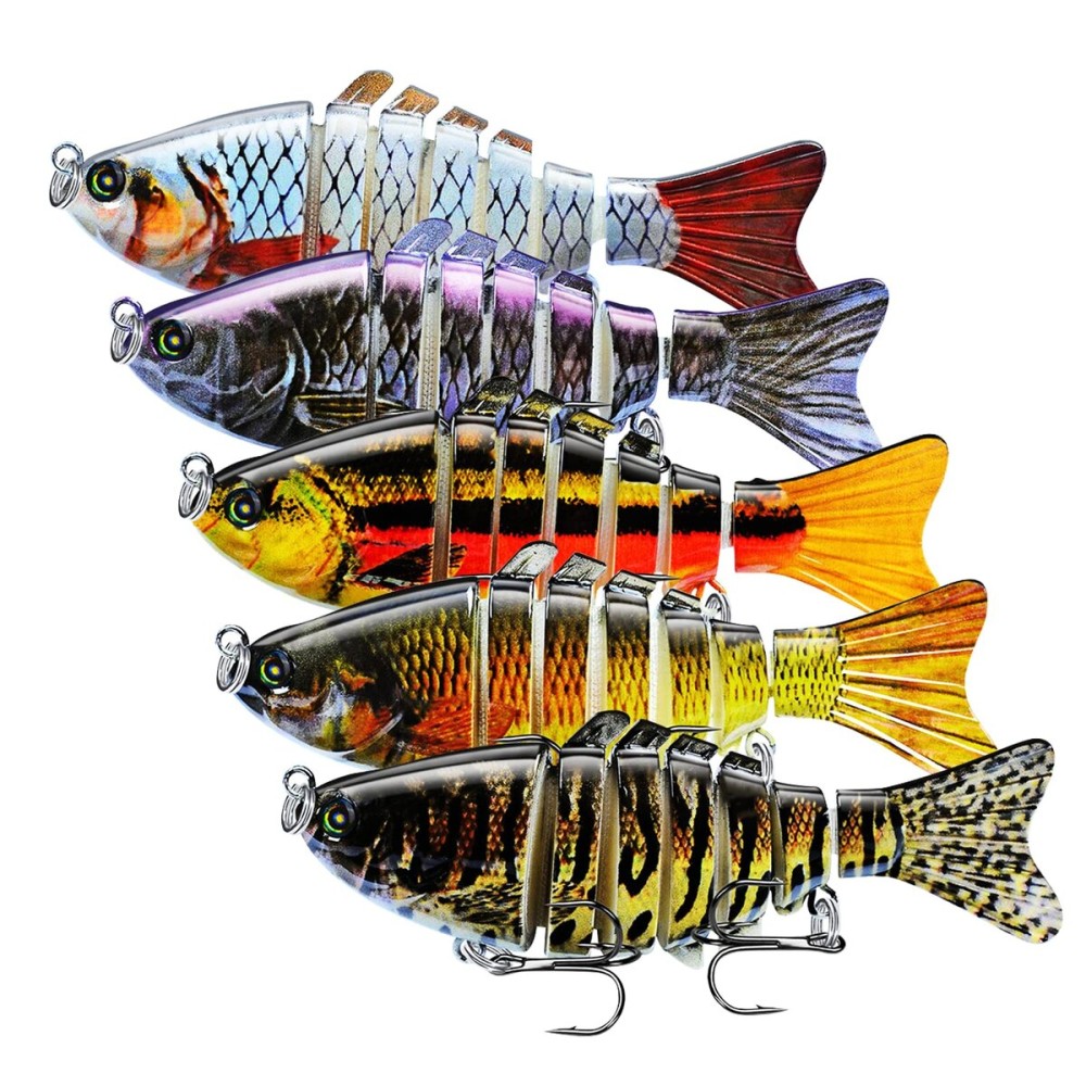 Fishing Lures Multi Jointed Fish Fishing Kits with Storage Box, Slow Sinking Lifelike Swimbaits, Hard Baits Crankbaits Fishing Gear for Freshwater and Saltwater Bass Trout Pike Lures