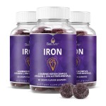 BeLive Iron Gummies - Multivitamin Iron Supplement with Vitamin C, A, B & Zinc, Supports Blood Oxygen, Vegan Supplements for Women, Men & Kids for Growth and Development - Grape Flavor | 3-Pack