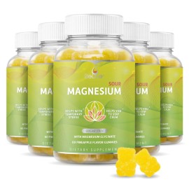 BeLive Magnesium Gummies 200mg - 60 Ct | Magnesium Glycinate Supplements for Relaxation, Stress Relief, and Sleep for Adults & Kids - Tasty and Tangy Pineapple Flavor (3)