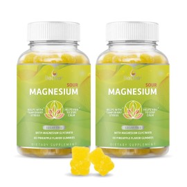 BeLive Magnesium Gummies 200mg - 60 Ct | Magnesium Glycinate Supplements for Relaxation, Stress Relief, and Sleep for Adults & Kids - Tasty and Tangy Pineapple Flavor (2)