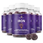 BeLive Iron Gummies - Multivitamin Iron Supplement with Vitamin C, A, B & Zinc, Supports Blood Oxygen, Vegan Supplements for Women, Men & Kids for Growth and Development - Grape Flavor | 5-Pack