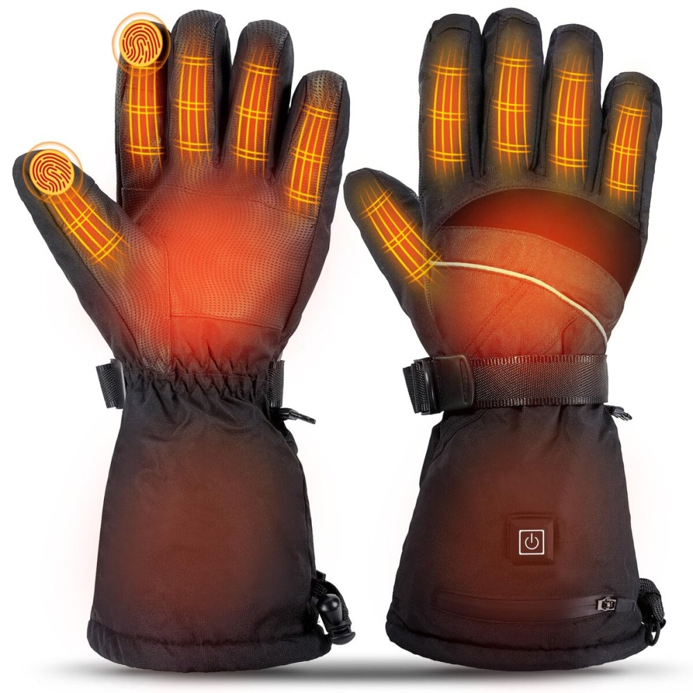 LUWATT Heated Gloves [Upgrade] 3 Heating Levels Rechargeable Electric Heating Gloves 7.4V Waterproof for Women Men for Sports Outdoor Ski Motorcycle Hunting Winter Handwarmer