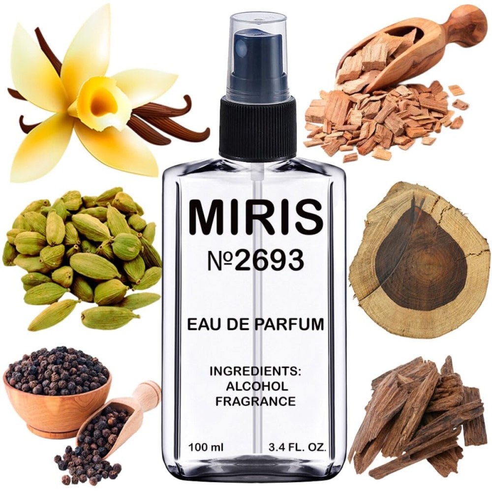 MIRIS No. 2693, Inspired by Oud Wood, Long-Lasting Unisex Eau de Parfum for Women & Men, Spray 3.4 Fl Oz / 100 ml