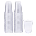GUSTO Clear Plastic Cups [7 oz - 100 Count] - Mini Disposable Drinking Cups for Parties, Events, & Everyday Use - Crystal Clear, BPA-Free, Durable Polypropylene (Formerly Comfy Package)