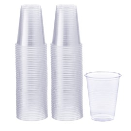 GUSTO Clear Plastic Cups [7 oz - 100 Count] - Mini Disposable Drinking Cups for Parties, Events, & Everyday Use - Crystal Clear, BPA-Free, Durable Polypropylene (Formerly Comfy Package)