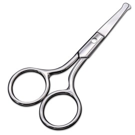 AsonTao Small Scissors With Round Tip Design - Professional Grooming for Hair, Eyelashes, Nose, Eyebrow Trimming, Mustache - Will Not Hurt the Nasal Cavity