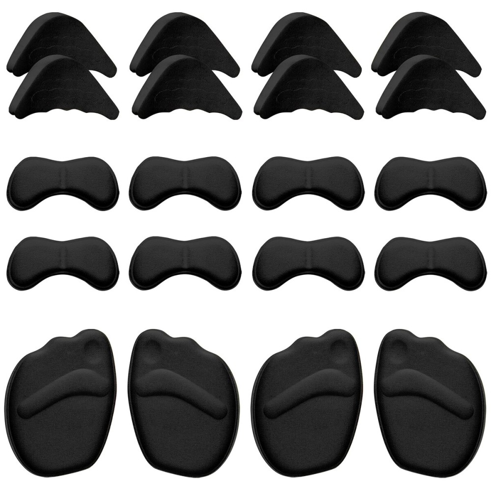 Geyoga 12 Pairs Heel Grips Liner Cushions Inserts for Loose Shoes Heel Pads Metatarsal Pads and Adjustable Toe Filler Inserts for Shoes Too Big Women Men Prevent Heel Pain Blisters(Simple Style)