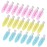 Wobe 24pcs Creaseless Hair Clips No Bend Hair Clips No Crease Hair Clip for Curl Hairstyle Bangs Makeup Application Hairdressing Hairpins Styling Clips for Salon Barber (Translucent Pink Blue Yellow)