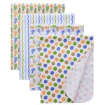 Gina Era Flannel Receiving Blankets, Baby Swaddle Blankets 100% Cotton 4 Pcs One Size 30 X 30 Inch for Baby Boy or Baby Girl (Style4)