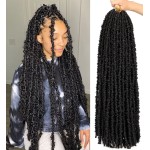 ZRQ 2 Packs Butterfly Locs 30 Inch Black Distressed Faux Locs Crochet Braids Hair Extensions Goddess Locs Pre-looped Synthetic Soft Locs For Women 1B