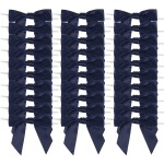 AIMUDI Navy Blue Satin Ribbon Twist Tie Bows 3.5 Pretied Bows Premade Craft Bows for Treat Bags Cake Pop Gift Wrapping Basket Wedding Favors Cookie Candy Bagging Baby Shower - 50 Counts