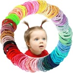 400PCS Multicolor Hair Ties, No Crease Elastic Ponytail Holders, 2CM Finger Hair Accessories for Girls