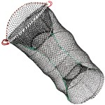 Drasry Crab Trap Bait Lobster Crawfish Shrimp Portable Folded Cast Net Magic Collapsible Fishing Traps Nets Accessories for Blue Crabs 2PCS37.4IN * 19.6 Black (0.66 in Mesh)