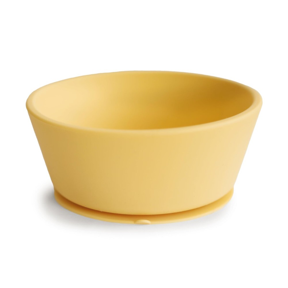 mushie Silicone Suction Bowl | BPA-Free Non-Slip Design (Daffodil)