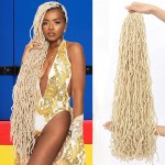 36 Inch 1 Packs Soft Locs Blonde 613 Color Crochet Hair Pre Extended Long New Faux Locs Pre-looped Super Lightweight Synthetic Crochet Hair Braids For Black Women (36inch, 1pack, Blonde)
