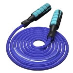 FITMYFAVO Jump Rope Cotton Adjustable Skipping Weighted jumprope for WomenAdult and Children Athletic Fitness Exercise Jumping Rope (Blue)