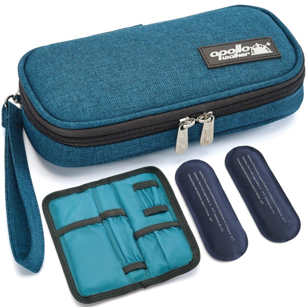 apollo walker Insulin Cooler Travel Case Diabetic Medication Cooler with Ice Packs and Insulation Liner insulin cooler travel case tsa approved
