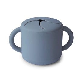 mushie Silicone Snack Cup | Spill Proof Food Container for Toddler and Baby (Tradewinds)