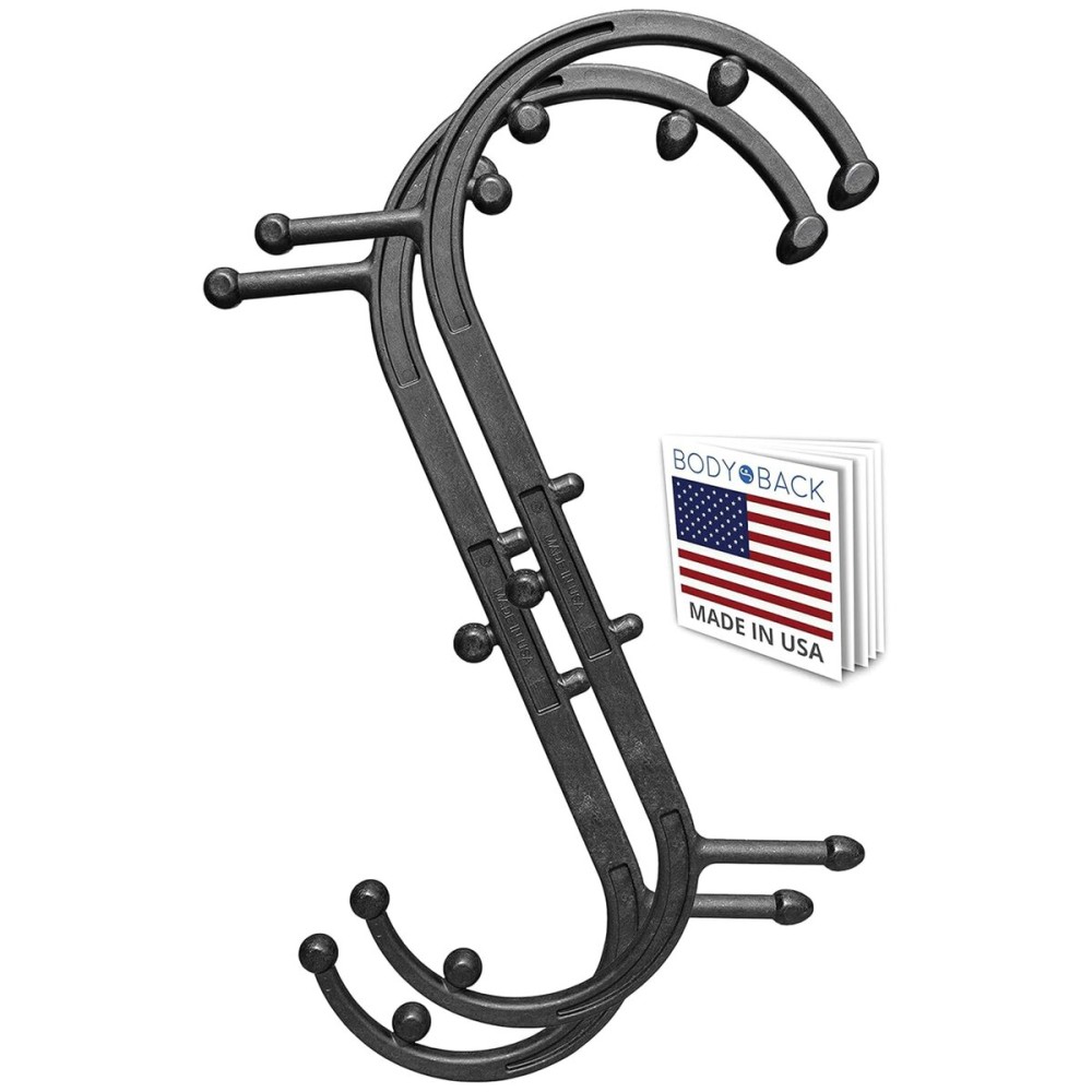 Body Back Buddy Classic USA Made Handheld Full Body Massage Cane Pressure & Trigger Point Massage Tool for Deep Tissue Pain Relief - Dual Massage Hooks for Back, Shoulder, Neck. Manual Back Massager