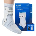 Zamst A2-DX White Ankle Brace for Sports - Breathable Sports Ankle Support for Men and Women with Guard Stabilizers for High-Grade Ankle Sprain - Right, Large